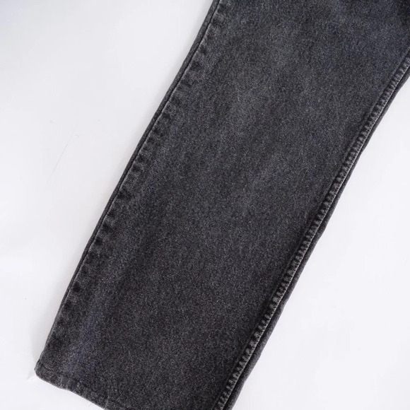 Vintage Levis 619 Black Stone Wash Straight Leg Denim Orange Tag Jeans 36/32 - Picture 12 of 14